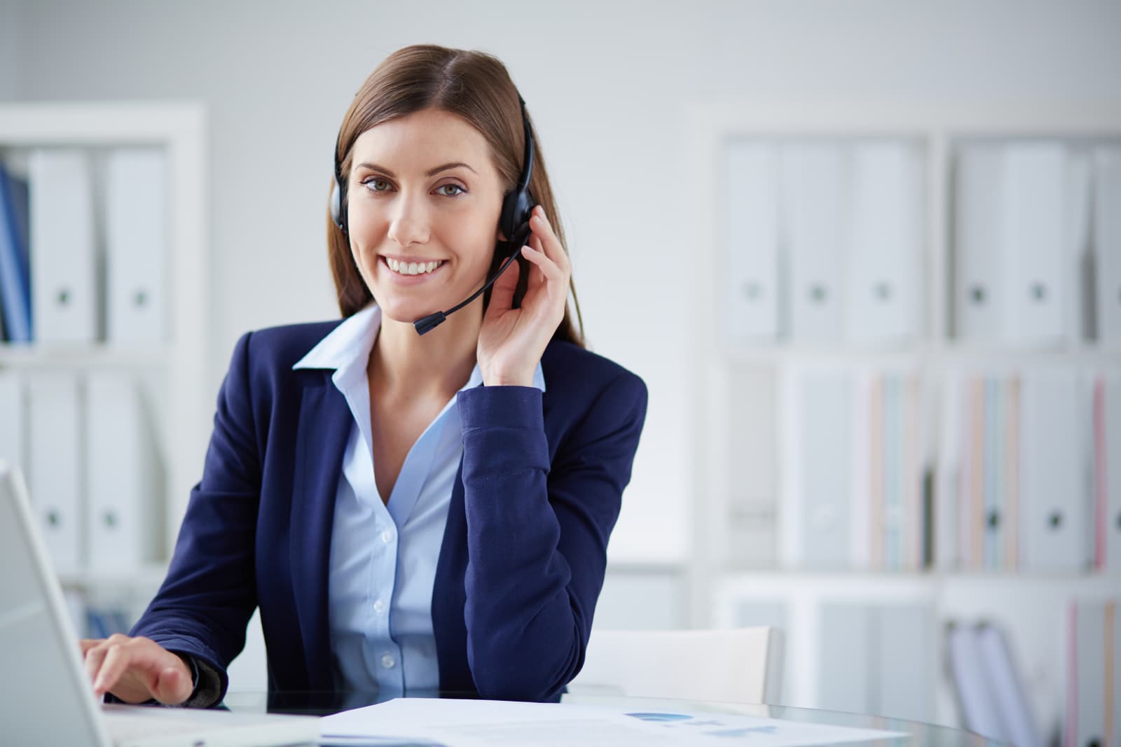 Bolanos insurance agent on a call with a trucking client